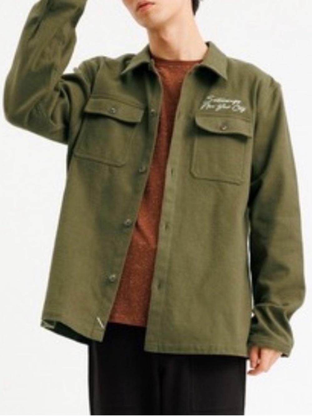 NWT Saturdays New York City Olive Green Military Field Shirt Jacket